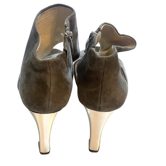 Michael Kors Platform Suede Stiletto Heels Womens Size 9 Gray Open Toe - Picture 5 of 11